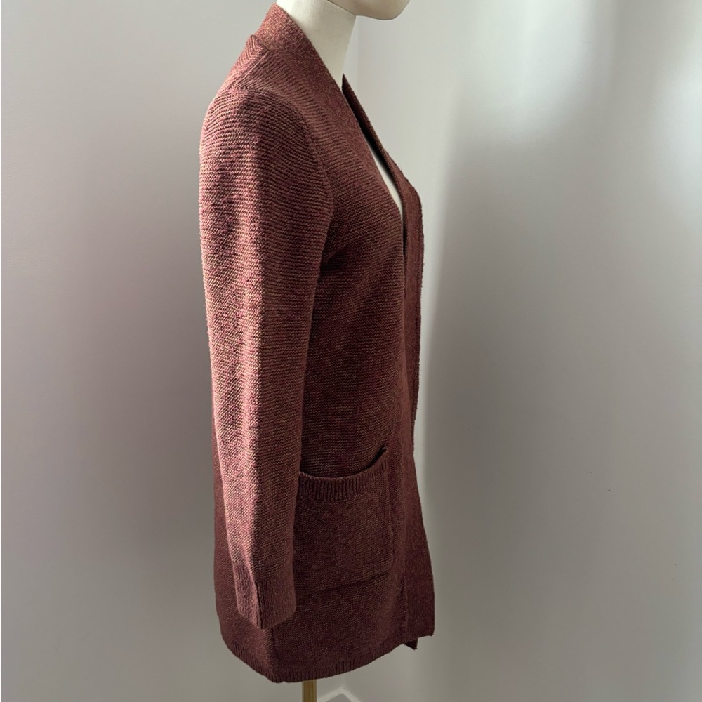 Roots Rust Color Long Open Cotton Cardigan - Picture 5 of 13